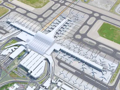 Oslo Gardermoen Airport 15km Low-poly 3D model