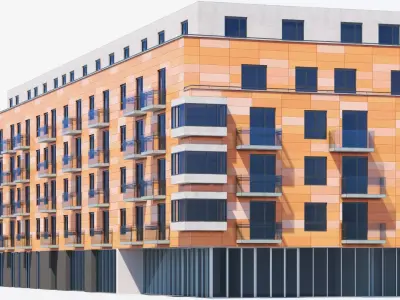 House 8 residential building Low-poly 3D model