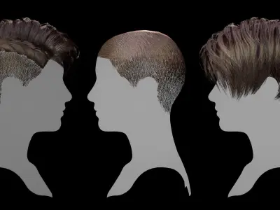 Cyberpunk Hair for Games Low-poly 3D model