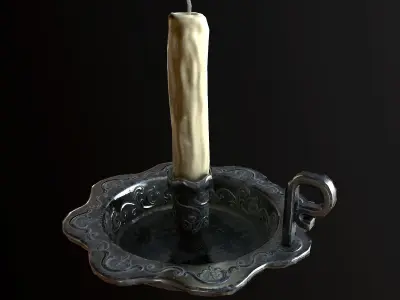 Candlestick Candleholder - PBR Game Ready Low-poly 3D model