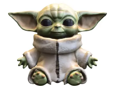 Baby Alien Yoda Low-poly 3D model