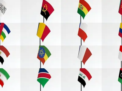 Table Flag Collection  3D Model Pack