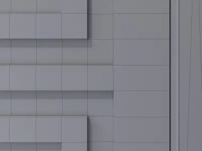 Interior door with a square pattern 3D model