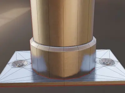 Ball Head Aluminium Bollard Low-poly 3D model