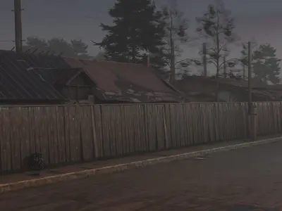  Street at sunset 3D model