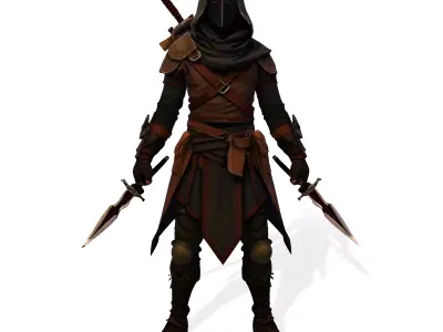 Hooded Rogue Assassin for 3D Print 3D print model