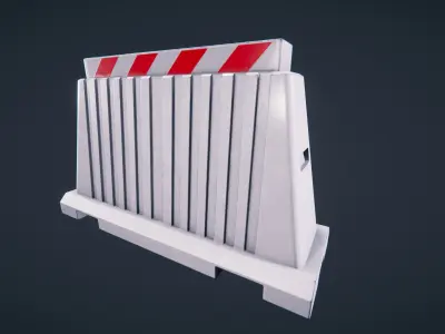 Jersey Water Barrier Low-poly 3D model