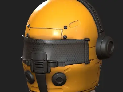 Helmet scifi fantasy futuristic technology  Low-poly 3D model