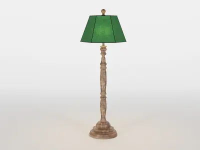 Wooden Floor Lamp 3D model
