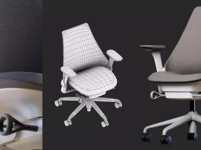 Sayl Chair Upholstered - PBR - HQ Low-poly 3D model