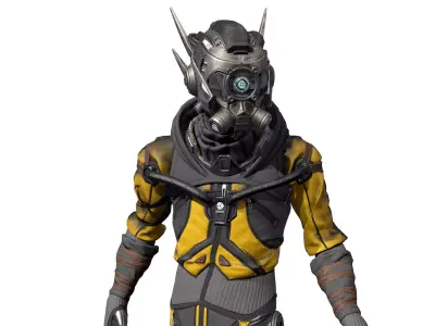 Cyborg apocalypse armor Low-poly 3D model