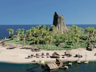 Island Scene 3D model