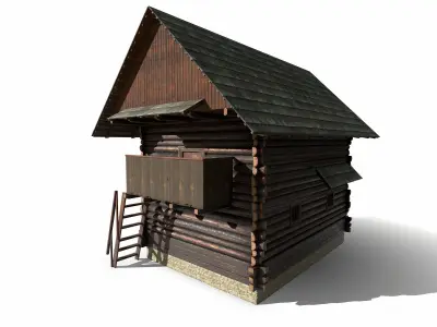 Warehouse Building - Slav Architecture Low-poly 3D model