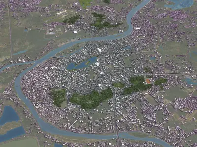 Nakhon Sawan - 3D City Model Low-poly 3D model