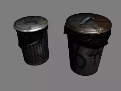 Garbage Barrels Low-poly 3D model
