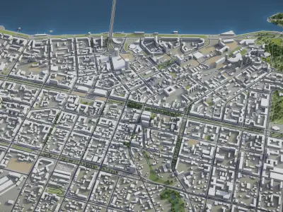 Dnipro  Low-poly 3D model