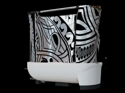 CYBERPUNK COLLECTION BATH TUB WITH SHOWER UNIT Low-poly 3D model