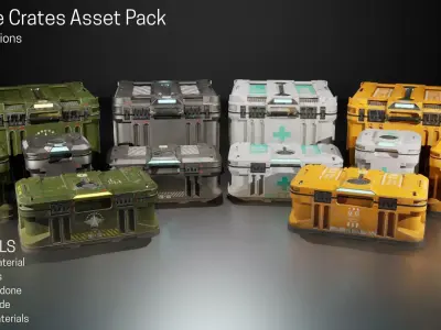 Storage Crate Asset Pack Low-poly 3D model