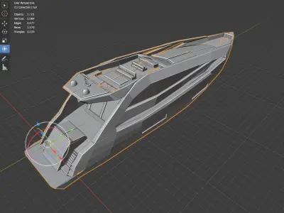 Super Yacht Designed for Games Low Poly  Low-poly 3D model