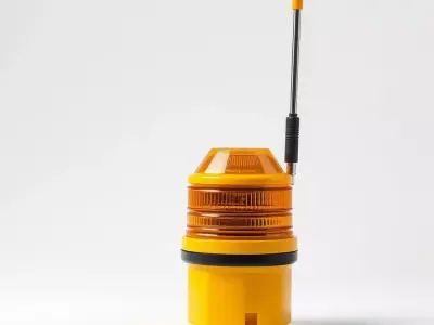 Industrial Warning Light with Antenna model pack Low-poly 3D model