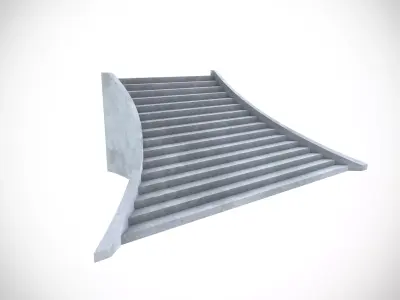 Stairs Low-poly 3D model 2