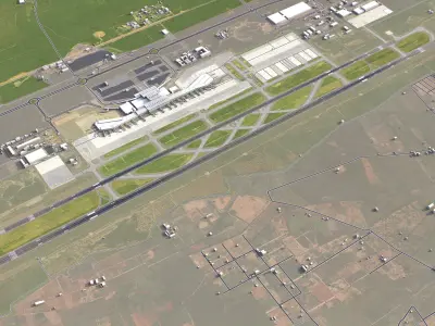 Hyderabad Rajiv Gandhi Airport - HYD Low-poly 3D model