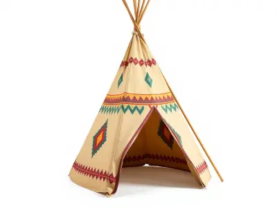 Traditional Teepee Tent Model Pack Low-poly 3D model