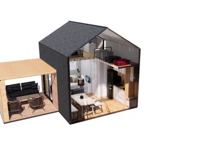 tiny house mini camping VITA  Bled master plan Low-poly 3D model