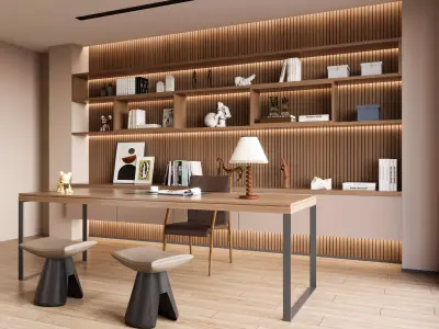 3D model of home study and office 3D model