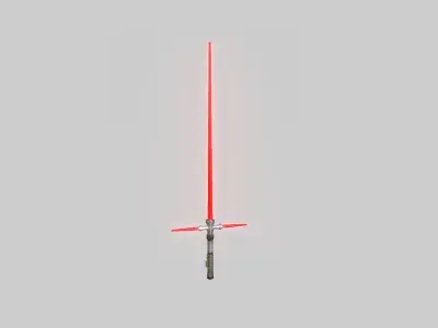 Star Wars Lightsaber Crossguard 01 Red - SciFi Weapon Low-poly 3D model