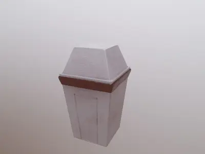 Trash can Low-poly 3D model 35