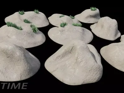 Sand dunes  Low-poly 3D model