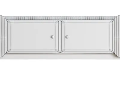 Palley Modern Glass Doors in White for TV 3D model