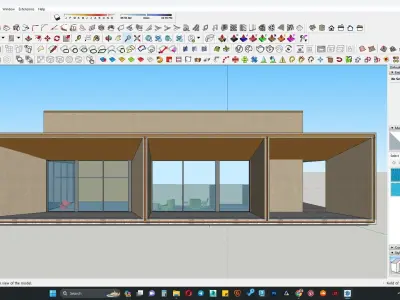 Modern office building with interior detail 3D model