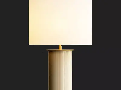 Eliot Bone Tile Table lamp with Linen Shade 3D model