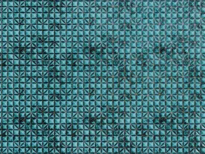 Modern Weathered Teal Geometric Pyramid Tiles PBR Seamless Texture