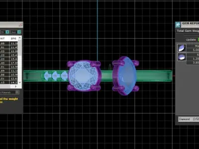 Solitaire Women Light Weight Marquise Round Stone Band Ring 3D print model