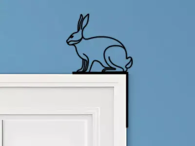 Rabbit Door Corner Decor 3D print model 4