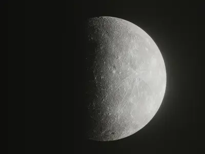 Lunar Sphere A Realistic 3D Model of the Moon Low-poly 3D model
