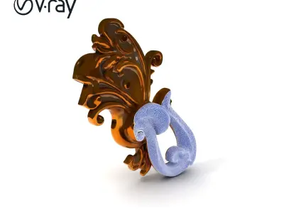 Ornate Door Knocker Model Pack Low-poly 3D model