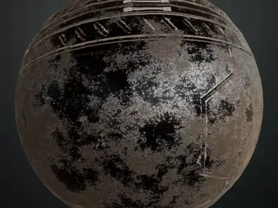 Rusted Metal Plate Transparent PBR Seamless Texture