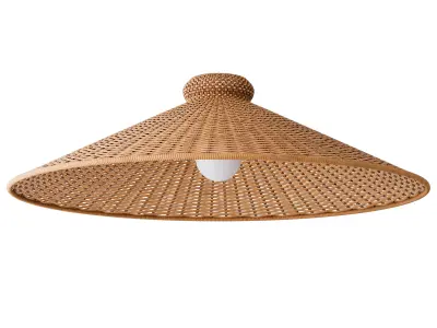 Tisse Oversized Woven Rattan Flush Mount Light 3D model