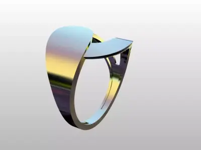 Modern Sculptural Adjustable Ring 3DM STL 3D print model 6