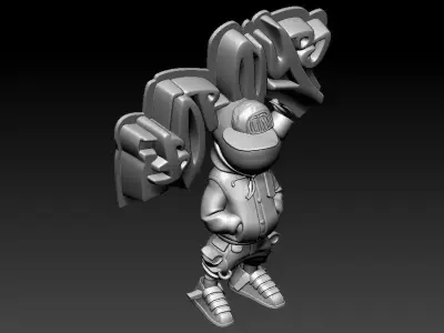 Street Bomb Cartoon Character Pendant STL OBJ Hip Hop Jewelry 3D print model