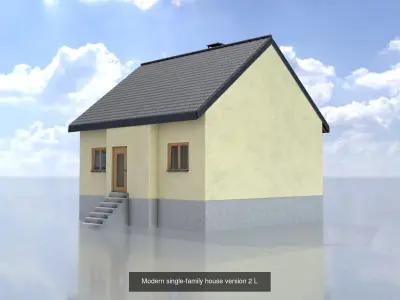 Modern single-family house all version 3D Model Pack