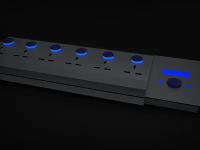 Multiplug power strip with lights Free 3D model