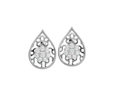 Light Minimalist Diamond Earrings 3D print model 9