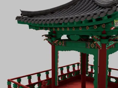 Korean Gazebo 3D Model 3D model