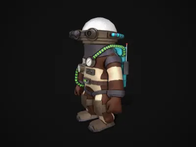 Human Astronaut  Low-poly 3D model