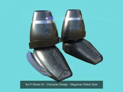 05 Sci-Fi Boots - Character Design - Megaman Robot Style 3D Model Pack